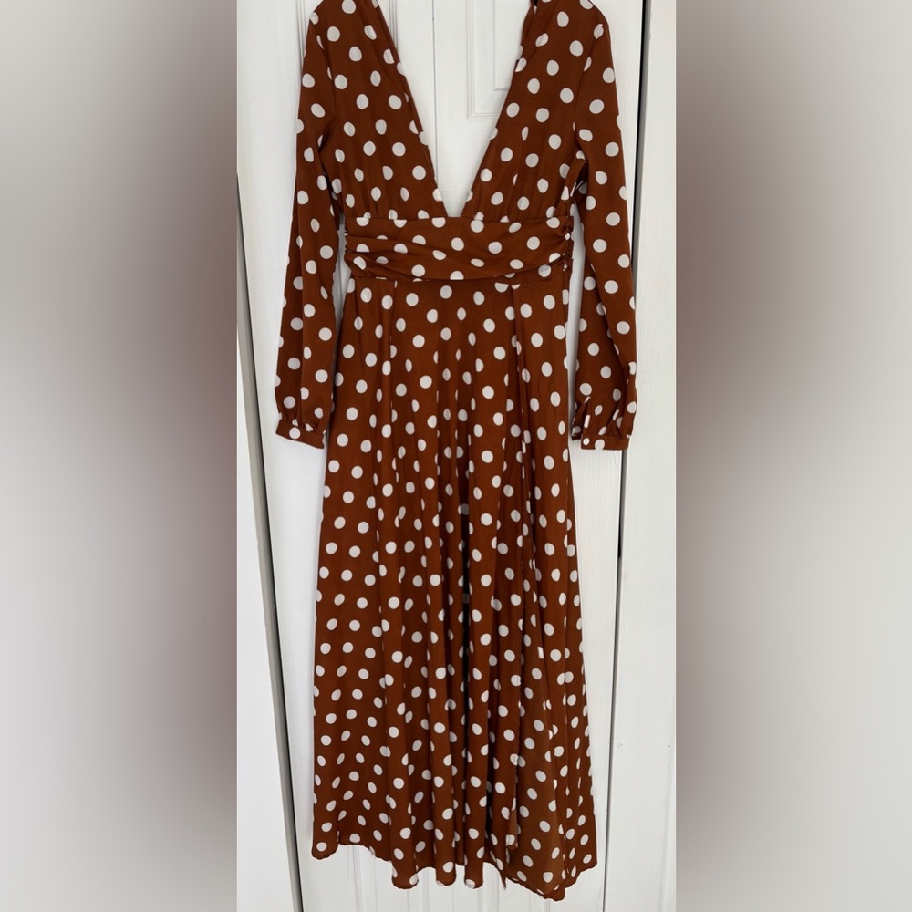 Polka Dot Brown Dress